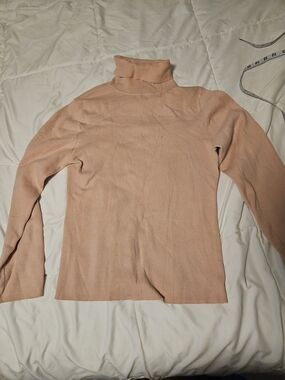 Soft Peach Turtleneck Sweater - Women